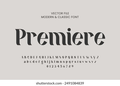 Elegante Schriftart für Buchstaben. Typografie Luxus-klassischer Schriftzug Serif-Schriftarten dekorative Hochzeit Vintage Retro-Logos. VEKTORGRAFIK EPS