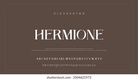 Elegant alphabet letters logo font and number. Luxury Classic Modern Serif Lettering Minimal Fashion. Typography decoration fonts for branding, wedding,