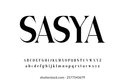 Elegant alphabet letters logo font and number. Luxury Classic Modern Serif Lettering Minimal Fashion. Typography decoration fonts for branding, wedding, logos. vector illustration