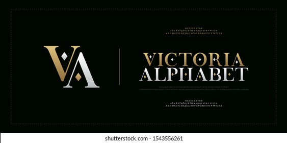 Elegant alphabet letters serif font and number. Luxury Classic Lettering Minimal Fashion. Typography fonts regular uppercase, lowercase and numbers. vector illustration