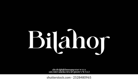 Letras alfabéticas elegantes fonte e número serif. Luxo Clássico Lettering Moda minimal. Fontes tipográficas normais maiúsculas, minúsculas e números. ilustração vetorial