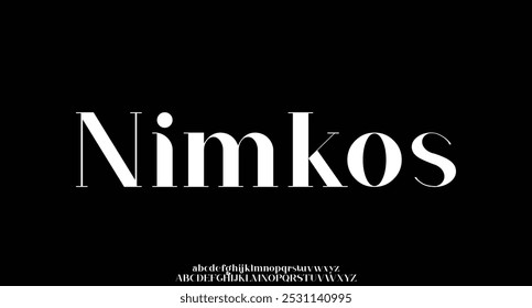 Elegant alphabet letters serif font and number. Classic Lettering Minimal Fashion. Typography fonts regular uppercase, lowercase and numbers. vector illustration