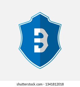 elegant alphabet monogram letter B logo with cool blue color. logo concept with polygonal badge. vector illustration