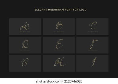 Elegant alphabet monograms for logo. Monogram alphabet set for logo.