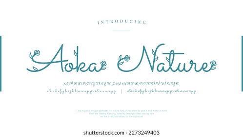 Elegant alphabet nature handwriting fonts. Luxury lettering typography decorative concept for wedding invitations, letters, signs, fashion and many more. vector illustration