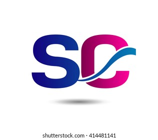 Elegant alphabet S and C letter logo. Vector illustration
