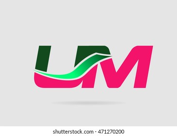 Elegant alphabet U and M letter logo. Vector illustration
