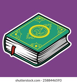 Elegant Al-Qur'an vector art illustration showcasing intricate Islamic calligraphy, vibrant colors, and symbolic design elements that gracefully celebrate spiritual beauty.