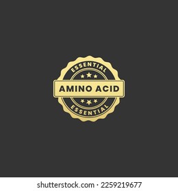 Elegant Amino Acid Label or Amino Acid Product Seal Vector On White Background. Elegant Amino Acid vector for any design about protein. Amino Acid Label isolated for any product.