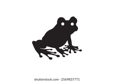 Elegant amphibian frog vector art,Black and white background