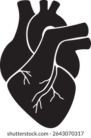 Elegant Anatomical Heart Silhouette Logo in Vector Style – Perfect for Wellness or Health Startups