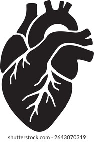 Elegant Anatomical Heart Silhouette Logo in Vector Style – Perfect for Wellness or Health Startups