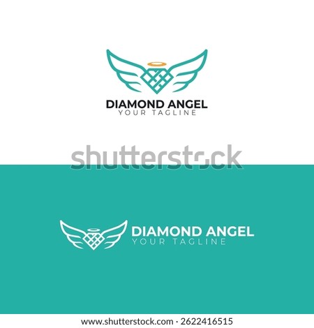 Elegant Angel Logo Featuring Wings vector illustration