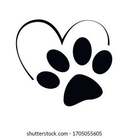 Elegant, animal footprint, symbol, vector illustration