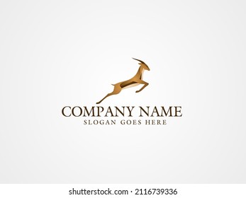 Elegant antelope vector logo silhouette