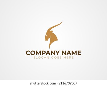 Elegant Antelope Vector Logo Silhouette