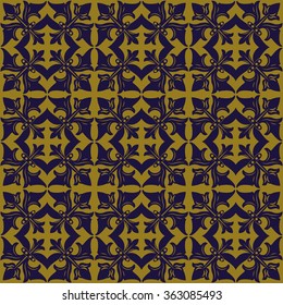 Elegant antique background image of flower vine square cross pattern.
Antique background image patterns can be used for wallpaper, web page background, surface textures.
