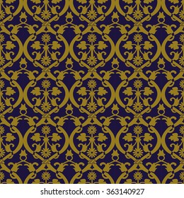 Elegant antique background image of round spiral flower leaf vine pattern. Antique background image patterns can be used for wallpaper, web page background, surface textures.
