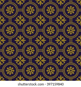 Elegant antique background image of round cross dot line flower