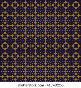 Elegant antique gold brown and blue background check cross geometry