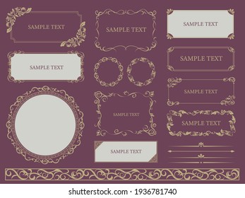 Elegant and antique ivy frame set