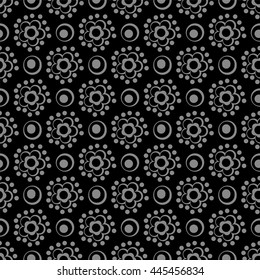 Elegant antique silver and black background 415_round cross dot line flower
