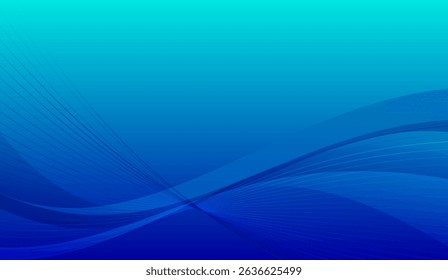 Elegant Aqua Blue Gradient Background with Flowing Lines and Curves, Creating a Serene and Modern Aesthetic Perfect for Creative Design Projects