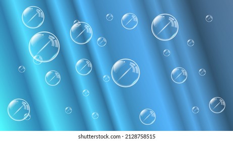 Elegant aquamarine background with soap bubbles. A beautiful illustration for interior decoration, corporate designs, blogs, postcards, posters and your other projects. Vector.