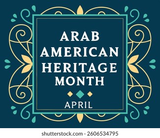 Elegant Arab American Heritage Month Design for April 3rd Observance