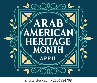 Elegant Arab American Heritage Month Design for April 3rd Observance