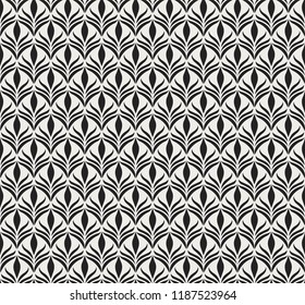 Elegant Arabesque Floral Vector Seamless Pattern. Decorative Flower Illustration. Abstract Art Deco Background.
