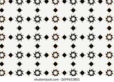 Elegante padrão sem costura arabesco misturando videiras florais com graciosa geometria curva, perfeito para papéis de parede, impressões têxteis, embalagens de luxo e projetos de convite Ramadã ou Eid.