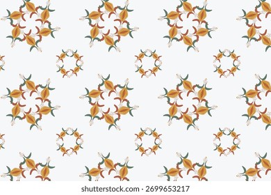 Elegante padrão sem emenda arabesco combinando vinhas florais e simetria geométrica da curva fluente, ideal para papéis de parede, têxteis, embalagens de luxo, convites Ramadã