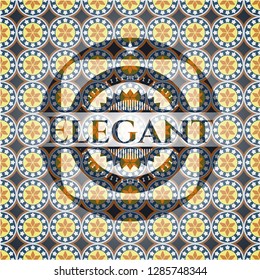Elegant arabic emblem background. Arabesque decoration.