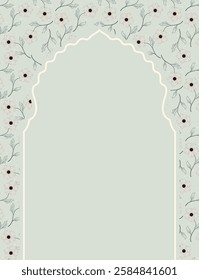Elegant arch frame background, invitation card. Template frame design for greeting card