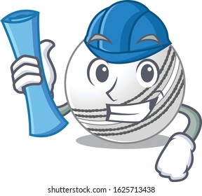 Elegant Architect cricket ball having blue prints and blue helmet