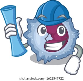Elegant Architect monocyte cell having blue prints and blue helmet