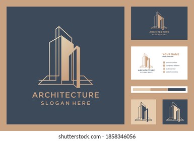 elegant architecture / building logo design with business card tempalte.