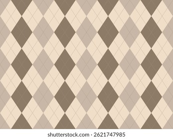Elegant argyle pattern in neutral beige and brown tones.  Perfect for backgrounds, textiles, packaging, or website design.
