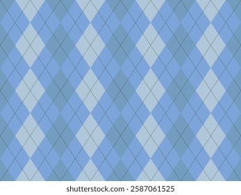 Elegant argyle pattern in soft blue hues.  Perfect for backgrounds, textiles, or website designs.  Subtle texture and classic style add sophistication.