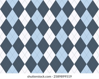 Elegant argyle pattern in soft blue and gray hues.  Perfect for backgrounds, textiles, or stylish branding.  Subtle yet sophisticated, this design offers a touch of classic charm.