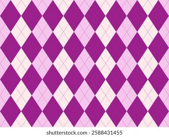 Elegant argyle pattern in soft purple and cream.  Perfect for backgrounds, textile designs, or adding a touch of classic style to your projects.