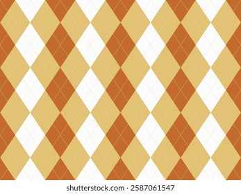 Elegant argyle pattern in warm autumnal hues.  Perfect for fallthemed designs, backgrounds, or textile projects.  Classic diamond shapes create a sophisticated and timeless aesthetic.