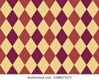 Elegant argyle pattern in warm autumnal tones.  Perfect for fallthemed designs, backgrounds, or textile prints.  The classic diamond motif evokes sophistication and tradition.