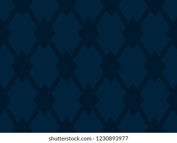 Elegant argyle vector pattern. Minimal geometric allover diamond motif for cloth fabric, interior textile, phone case. Seamless indigo ornament. Small medallion simple design. Decorative print block.