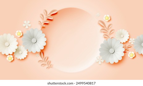 Un elegante arreglo de flores de papel en suaves tonos pastel de rosa y menta, creando una atmósfera serena y armoniosa perfecta para un contenido visual relajante.