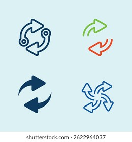 Elegant Arrow Icon Set for Presentation

