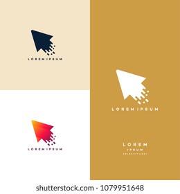 elegant Arrow logo template, Fast Cursor logo designs concept, Pixel Cursor logo template