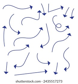 Elegant arrows set for business plan, presentation and education. Sign, Symbol, Hand drawn arrow collection