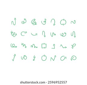 Elegant arrows set for business plan, presentation and education. Sign, Symbol, Hand drawn arrow collection. Hand drawn arrow vector icons set. Sketch arrow design for business plan and education. 